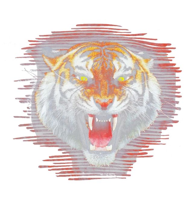 Detailiertes Tiger Motiv zum drucken auf Textilien
