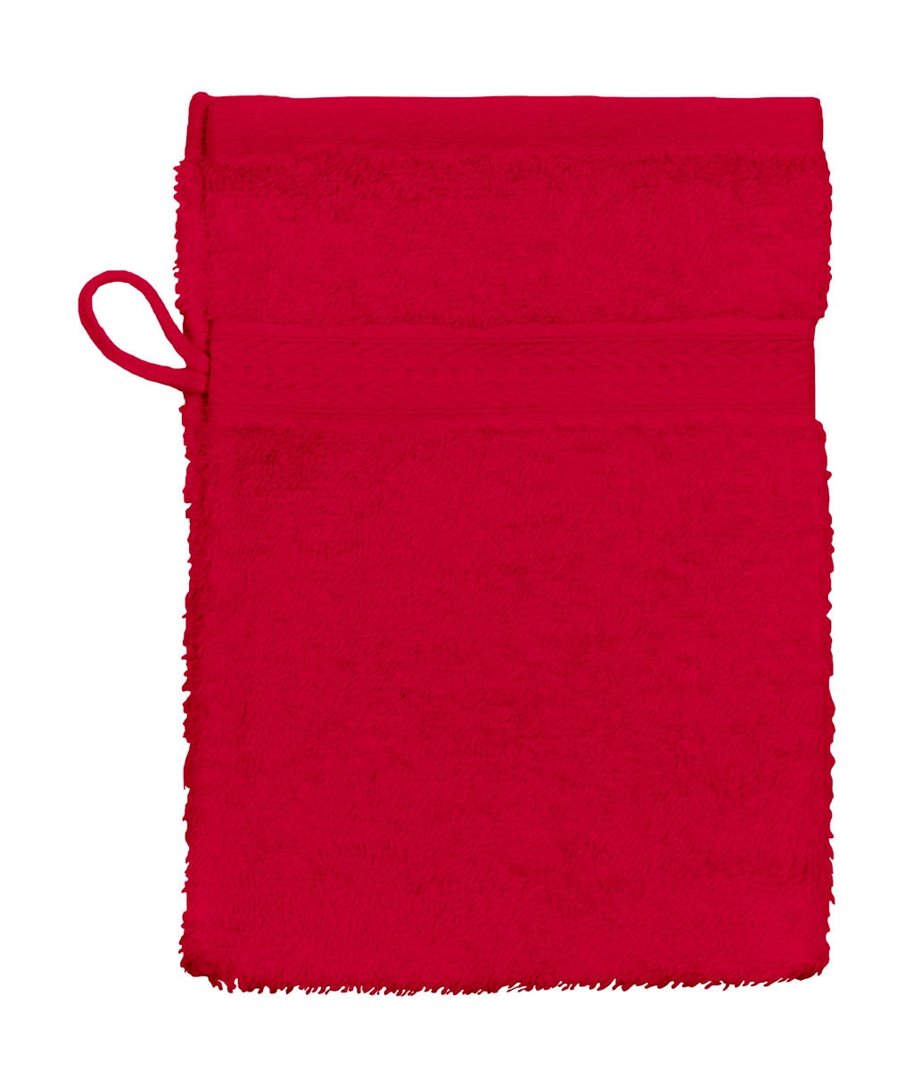 Rhine Wash Glove 16x22 cm zum Besticken und Bedrucken in der Farbe Red mit Ihren Logo, Schriftzug oder Motiv.