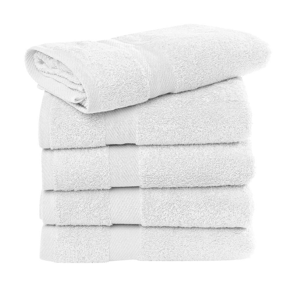 Seine Guest Towel 30x50 cm or 40x60 cm zum Besticken und Bedrucken in der Farbe White mit Ihren Logo, Schriftzug oder Motiv.