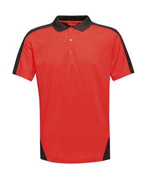 Contrast Coolweave Polo zum Besticken und Bedrucken in der Farbe Classic Red/Black mit Ihren Logo, Schriftzug oder Motiv.
