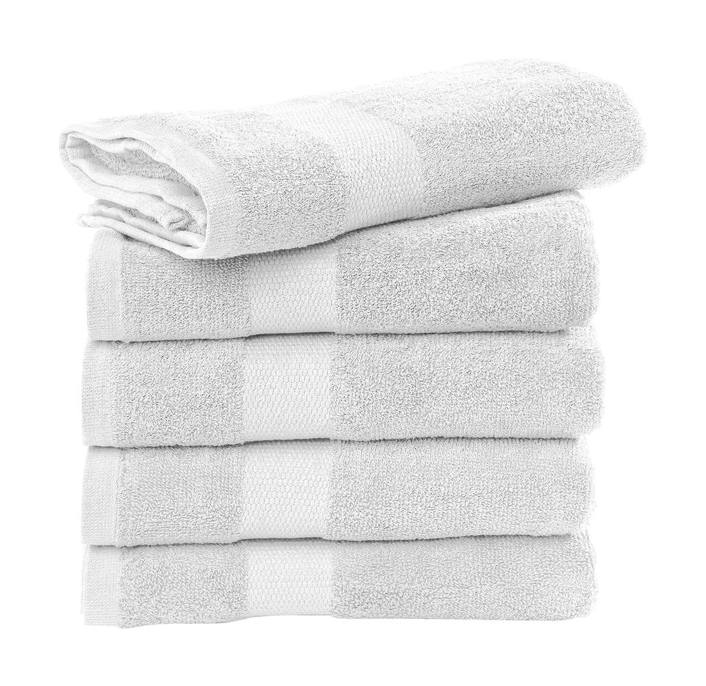 Tiber Hand Towel 50x100cm zum Besticken und Bedrucken in der Farbe Snowwhite mit Ihren Logo, Schriftzug oder Motiv.