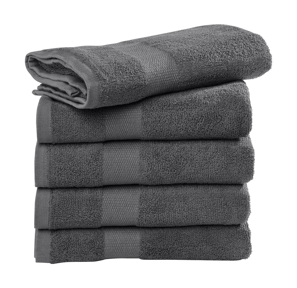 Tiber Hand Towel 50x100cm zum Besticken und Bedrucken in der Farbe Steel Grey mit Ihren Logo, Schriftzug oder Motiv.