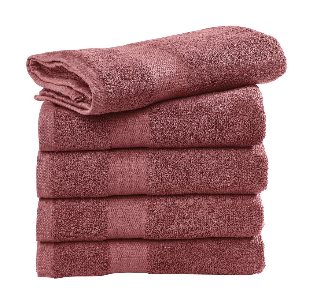 Tiber Hand Towel 50x100cm zum Besticken und Bedrucken in der Farbe Rich Red mit Ihren Logo, Schriftzug oder Motiv.