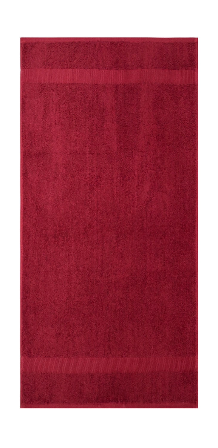 Tiber Bath Towel 70x140 cm zum Besticken und Bedrucken in der Farbe Rich Red mit Ihren Logo, Schriftzug oder Motiv.