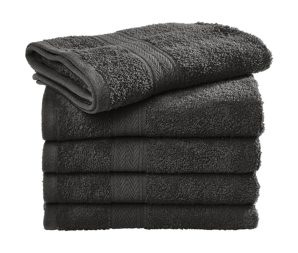 Rhine Guest Towel 30x50 cm zum Besticken und Bedrucken in der Farbe Black mit Ihren Logo, Schriftzug oder Motiv.