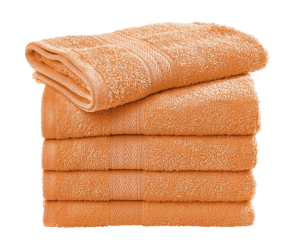 Rhine Guest Towel 30x50 cm zum Besticken und Bedrucken in der Farbe Bright Orange mit Ihren Logo, Schriftzug oder Motiv.