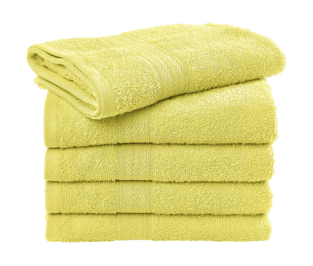 Rhine Guest Towel 30x50 cm zum Besticken und Bedrucken in der Farbe Bright Yellow mit Ihren Logo, Schriftzug oder Motiv.