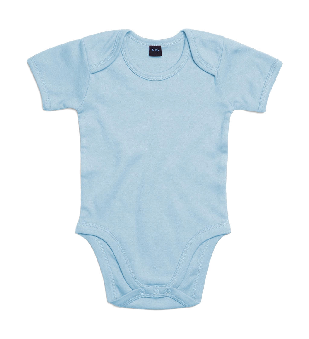 Baby Bodysuit zum Besticken und Bedrucken in der Farbe Dusty Blue mit Ihren Logo, Schriftzug oder Motiv.