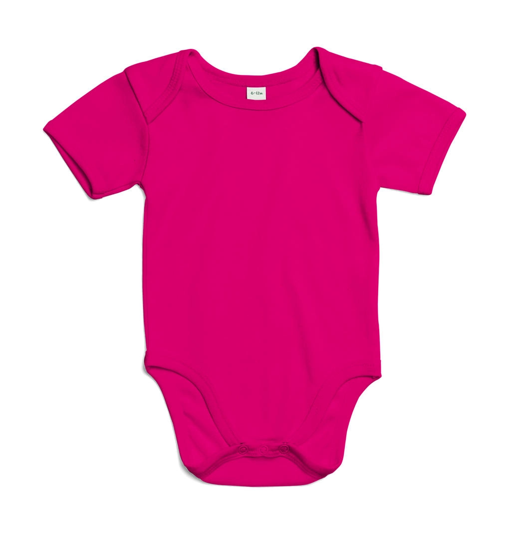 Baby Bodysuit zum Besticken und Bedrucken in der Farbe Fuchsia Organic mit Ihren Logo, Schriftzug oder Motiv.