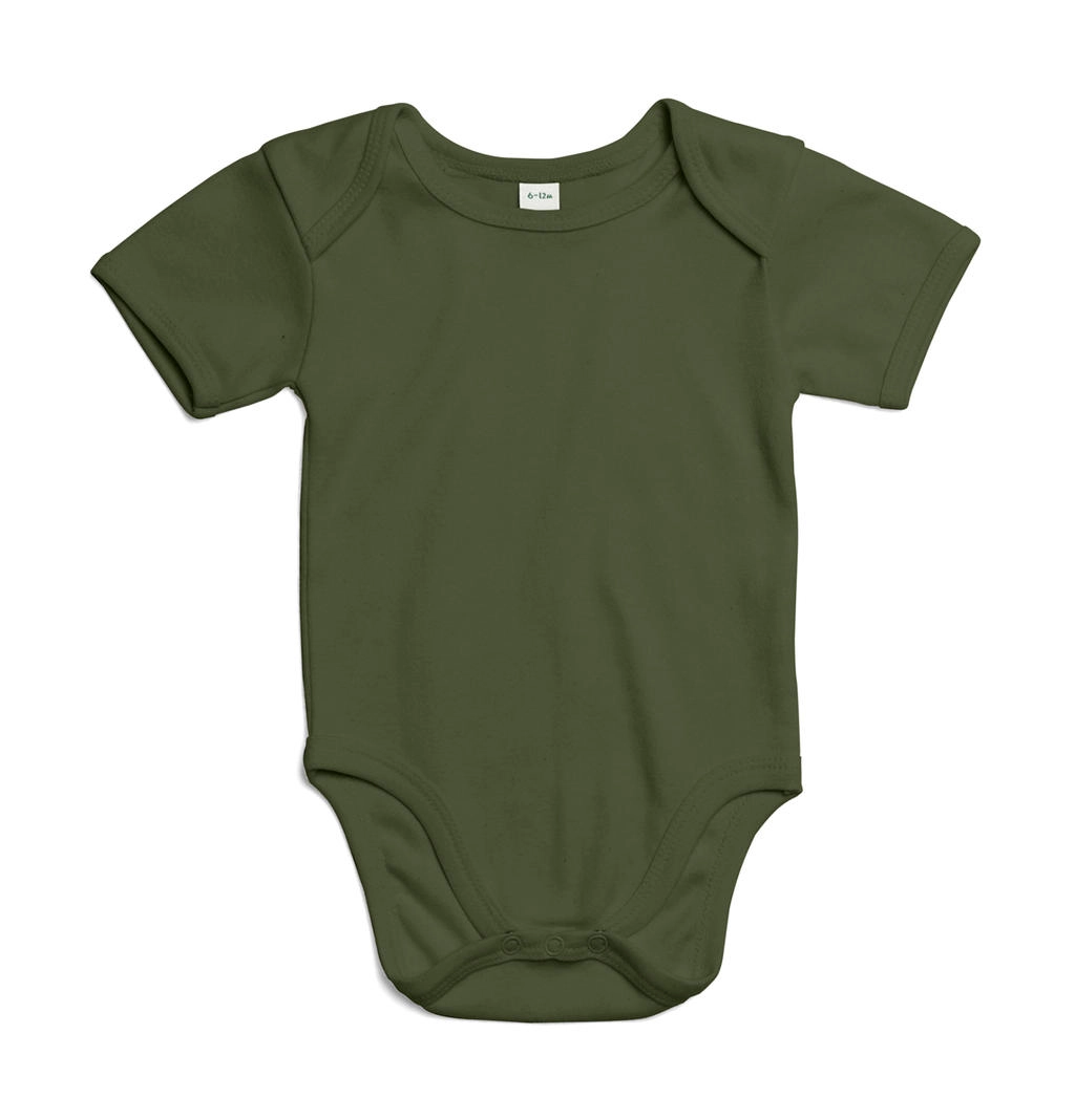 Baby Bodysuit zum Besticken und Bedrucken in der Farbe Light Olive Organic mit Ihren Logo, Schriftzug oder Motiv.