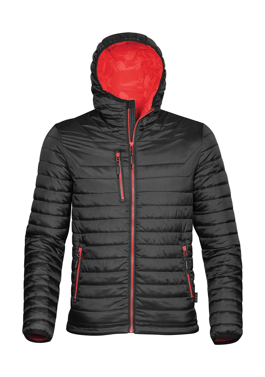 Gravity Thermal Jacket zum Besticken und Bedrucken in der Farbe Black/True Red mit Ihren Logo, Schriftzug oder Motiv.