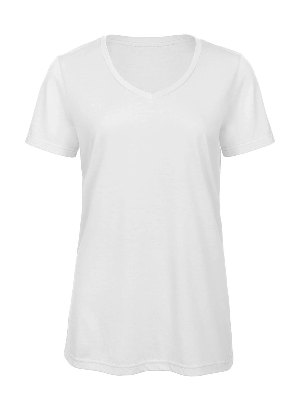 V Triblend/women T-Shirt zum Besticken und Bedrucken in der Farbe White mit Ihren Logo, Schriftzug oder Motiv.