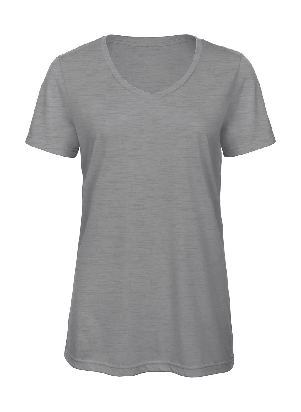 V Triblend/women T-Shirt zum Besticken und Bedrucken in der Farbe Heather Light Grey mit Ihren Logo, Schriftzug oder Motiv.