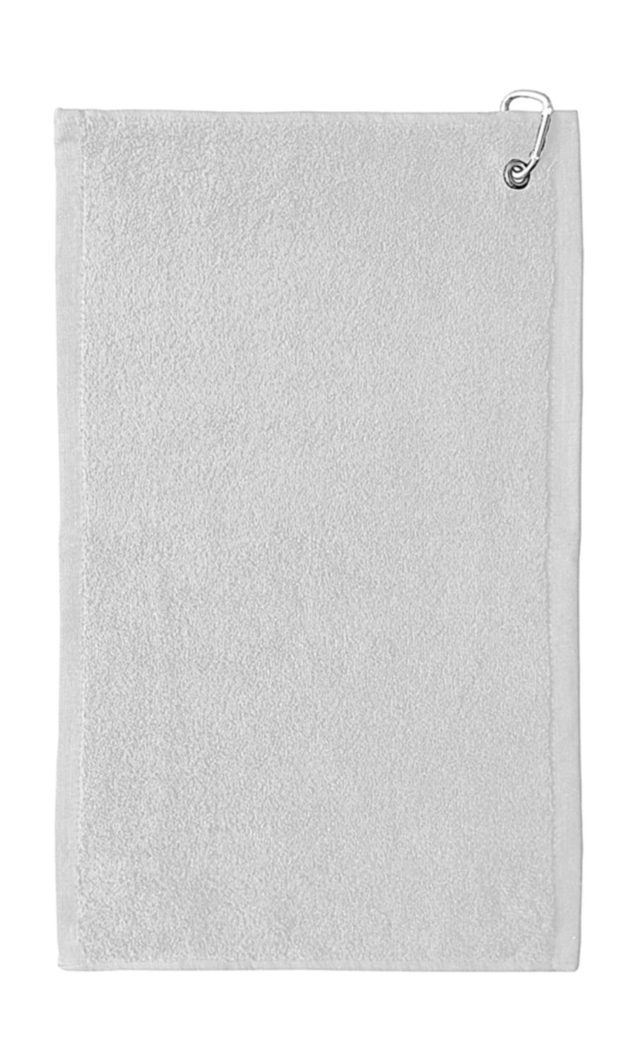 Thames Golf Towel 30x50 cm zum Besticken und Bedrucken in der Farbe White mit Ihren Logo, Schriftzug oder Motiv.