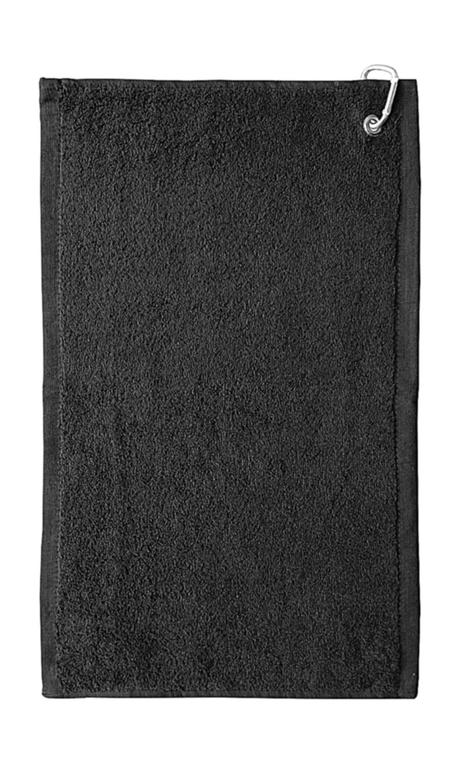 Thames Golf Towel 30x50 cm zum Besticken und Bedrucken in der Farbe Black mit Ihren Logo, Schriftzug oder Motiv.
