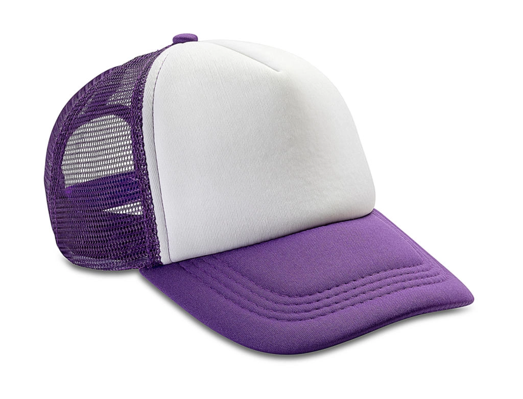 Detroit ½ Mesh Truckers Cap zum Besticken und Bedrucken in der Farbe Purple/White mit Ihren Logo, Schriftzug oder Motiv.