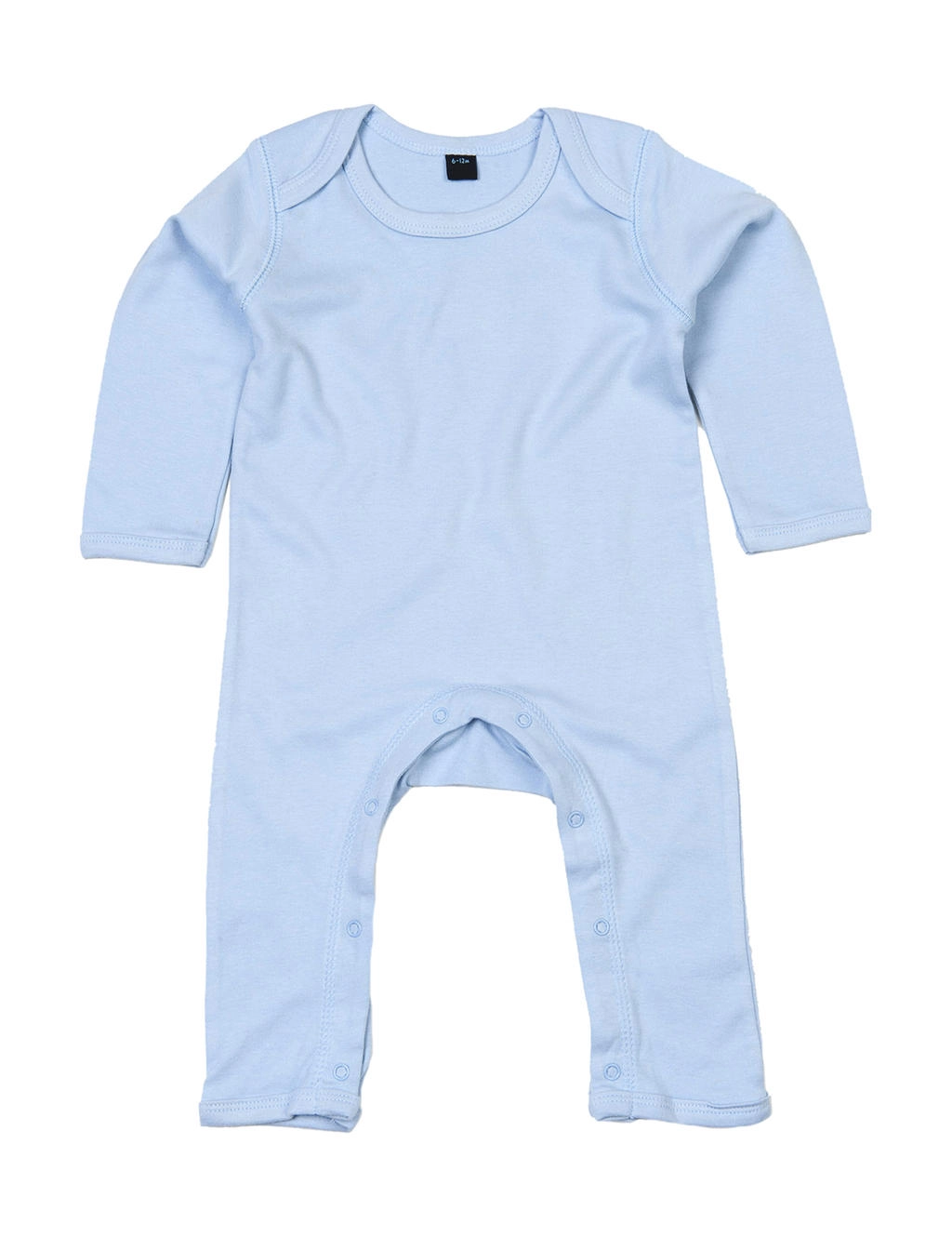 Baby Rompasuit zum Besticken und Bedrucken in der Farbe Dusty Blue mit Ihren Logo, Schriftzug oder Motiv.