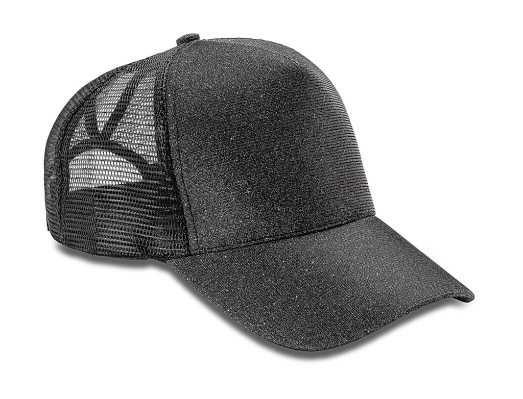 New York Sparkle Cap zum Besticken und Bedrucken in der Farbe Black mit Ihren Logo, Schriftzug oder Motiv.