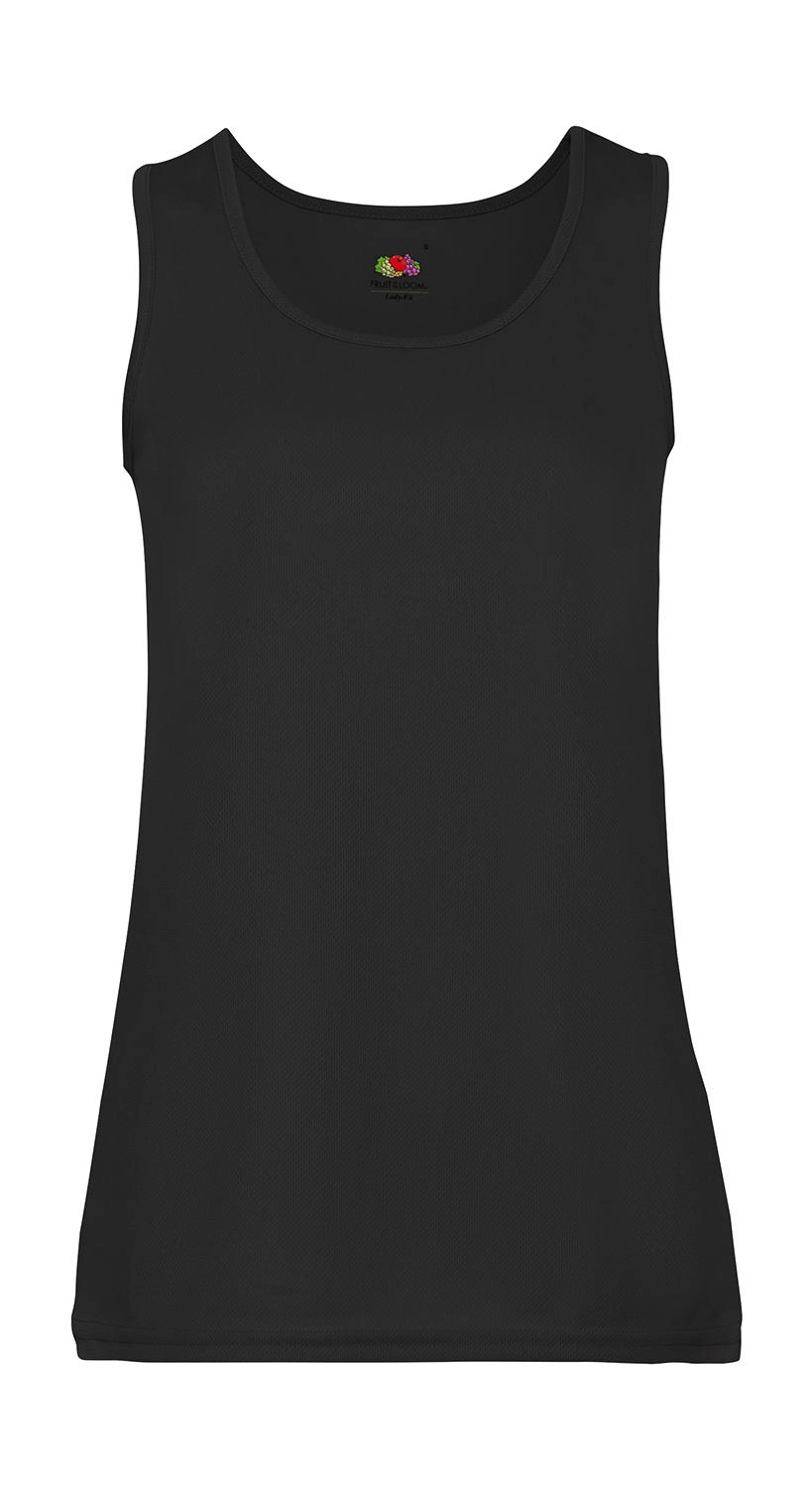 Ladies` Performance Vest zum Besticken und Bedrucken in der Farbe Black mit Ihren Logo, Schriftzug oder Motiv.