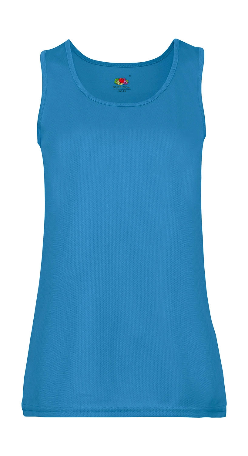 Ladies` Performance Vest zum Besticken und Bedrucken in der Farbe Azure Blue mit Ihren Logo, Schriftzug oder Motiv.