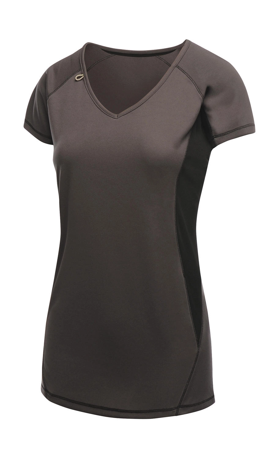 Ladies Beijing T-Shirt zum Besticken und Bedrucken in der Farbe Iron/Black mit Ihren Logo, Schriftzug oder Motiv.