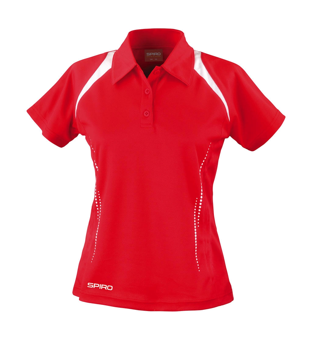Ladies` Spiro Team Spirit Polo zum Besticken und Bedrucken in der Farbe Red/White mit Ihren Logo, Schriftzug oder Motiv.