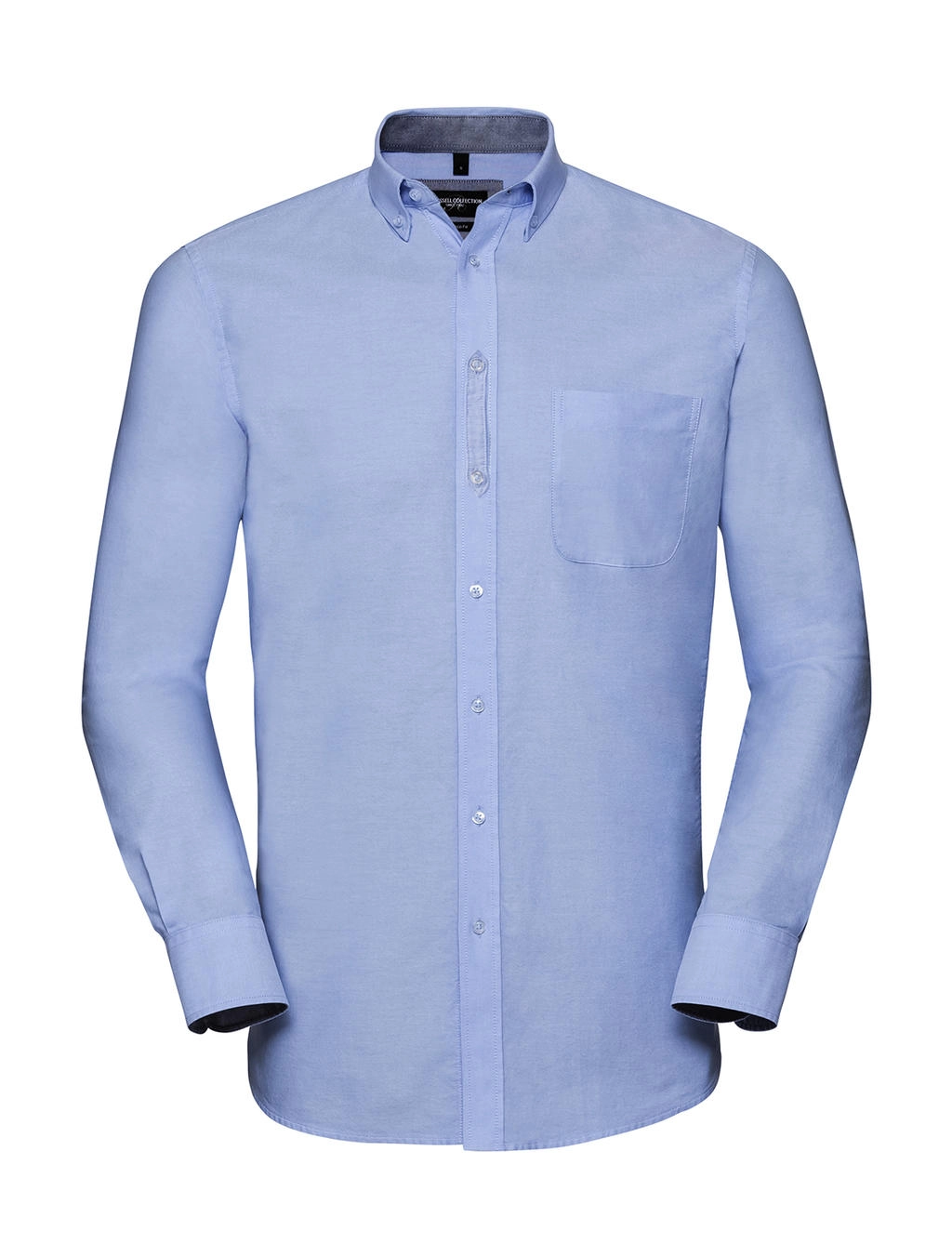 Men`s LS Tailored Washed Oxford Shirt zum Besticken und Bedrucken in der Farbe Oxford Blue/Oxford Navy mit Ihren Logo, Schriftzug oder Motiv.