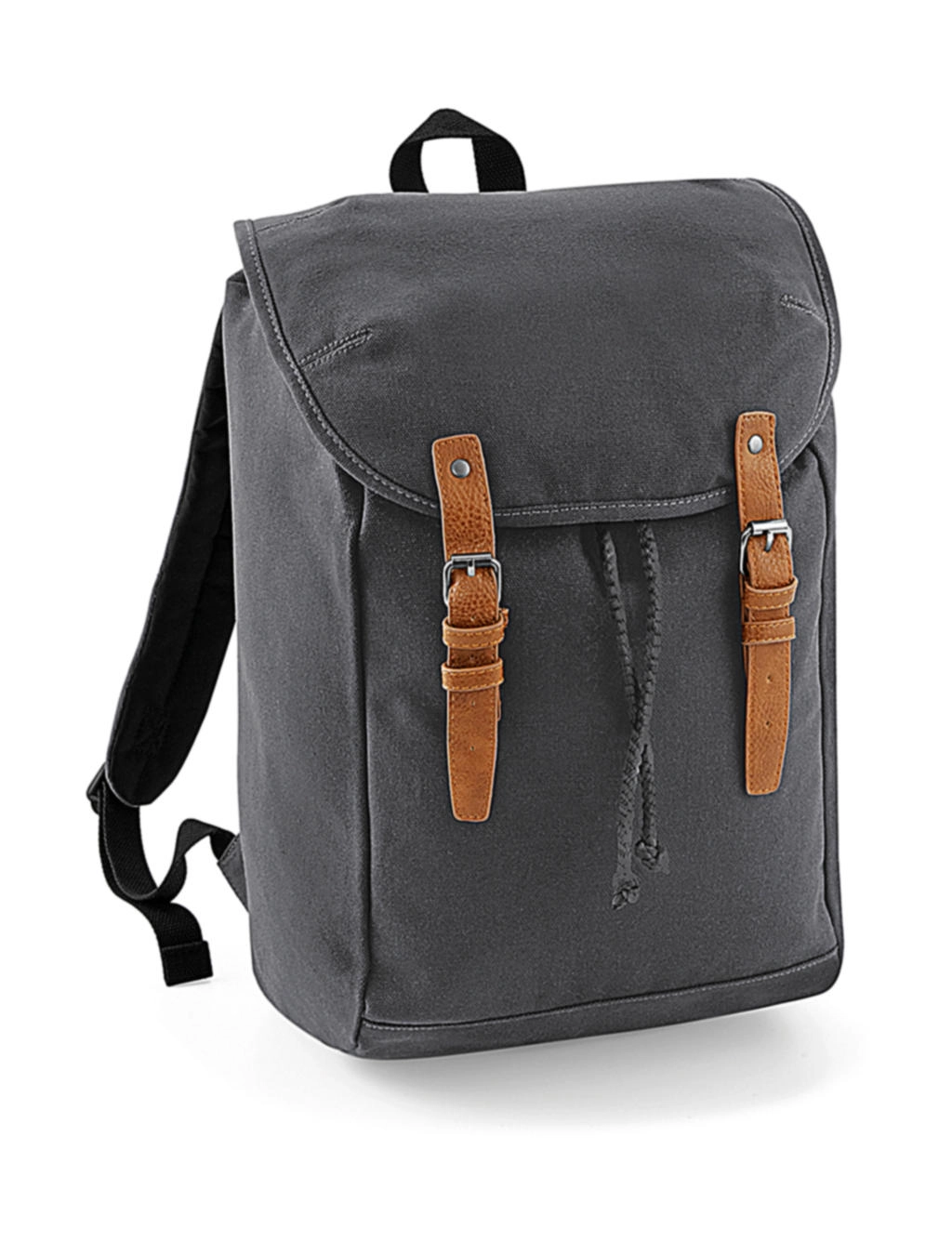 Vintage Backpack zum Besticken und Bedrucken in der Farbe Graphite Grey mit Ihren Logo, Schriftzug oder Motiv.