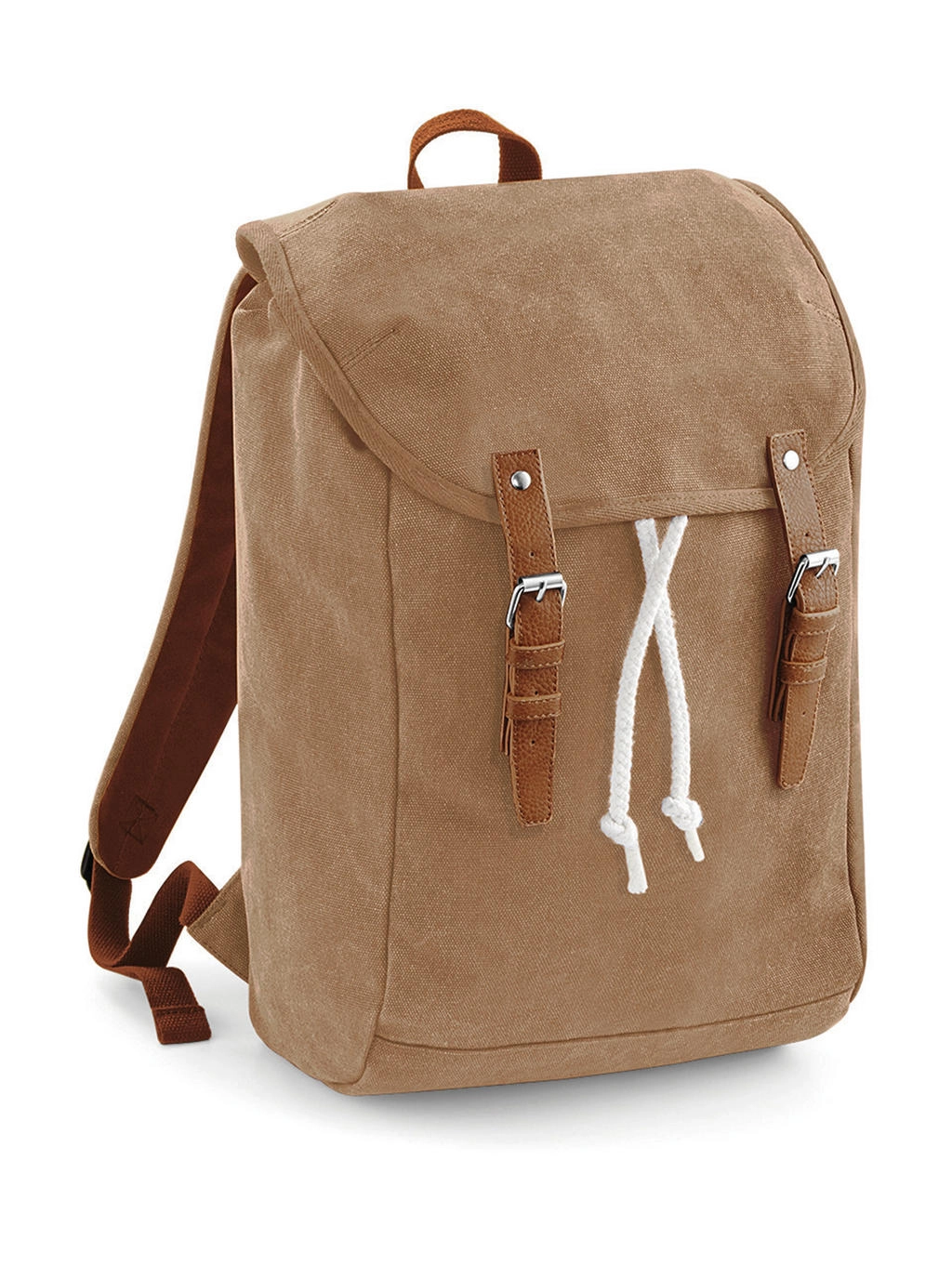 Vintage Backpack zum Besticken und Bedrucken in der Farbe Caramel mit Ihren Logo, Schriftzug oder Motiv.