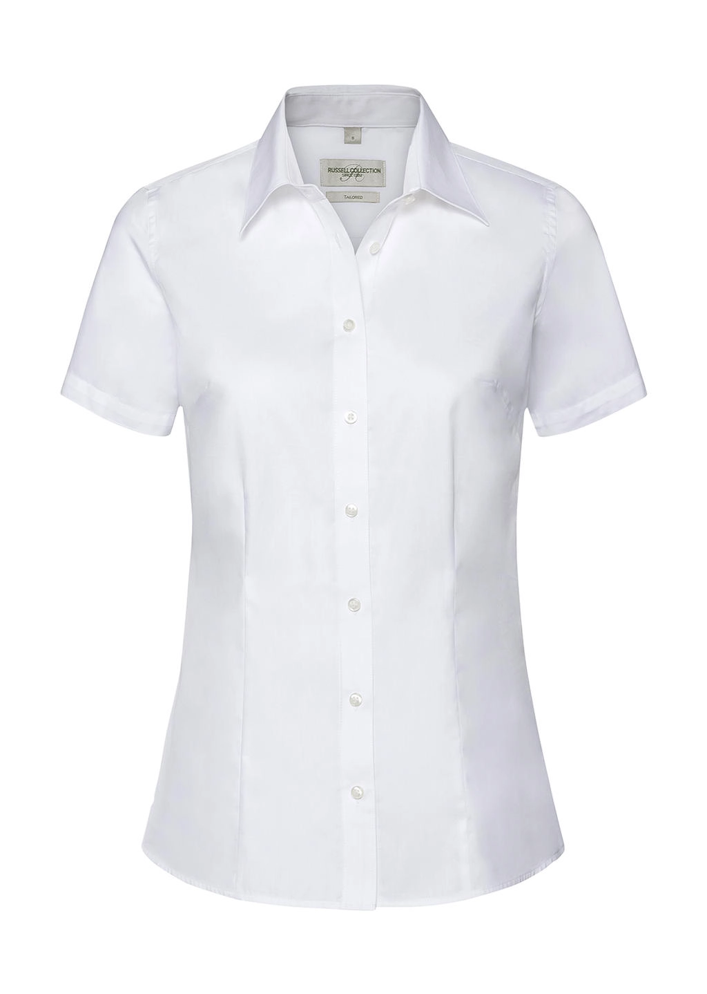Ladies` Tailored Coolmax® Shirt zum Besticken und Bedrucken in der Farbe White mit Ihren Logo, Schriftzug oder Motiv.