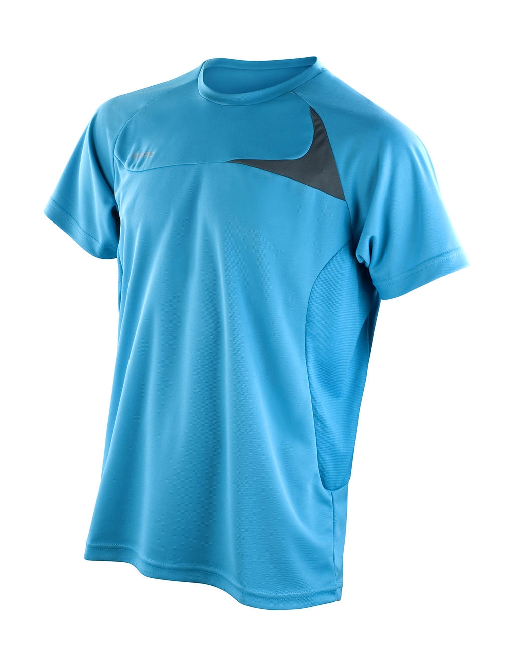 Spiro Men`s Dash Training Shirt zum Besticken und Bedrucken in der Farbe Aqua/Grey mit Ihren Logo, Schriftzug oder Motiv.
