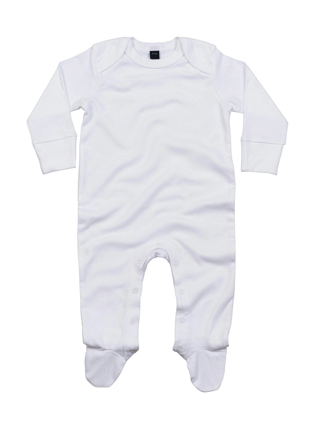 Baby Sleepsuit with Scratch Mitts zum Besticken und Bedrucken in der Farbe White mit Ihren Logo, Schriftzug oder Motiv.