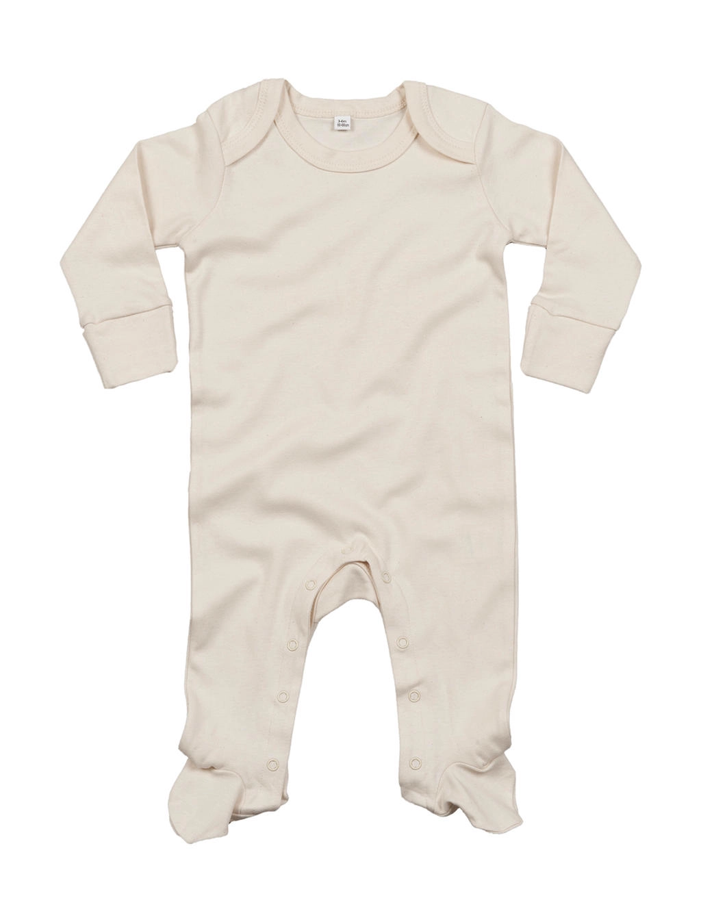 Baby Sleepsuit with Scratch Mitts zum Besticken und Bedrucken in der Farbe Organic Natural mit Ihren Logo, Schriftzug oder Motiv.