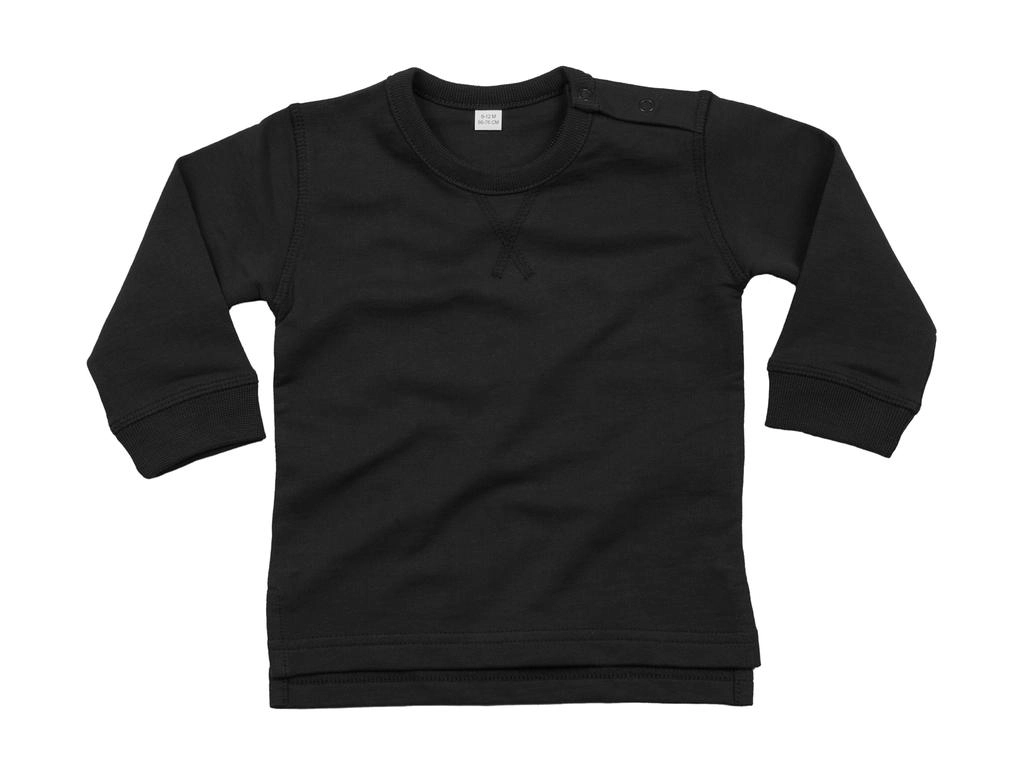 Baby Sweatshirt zum Besticken und Bedrucken in der Farbe Black mit Ihren Logo, Schriftzug oder Motiv.