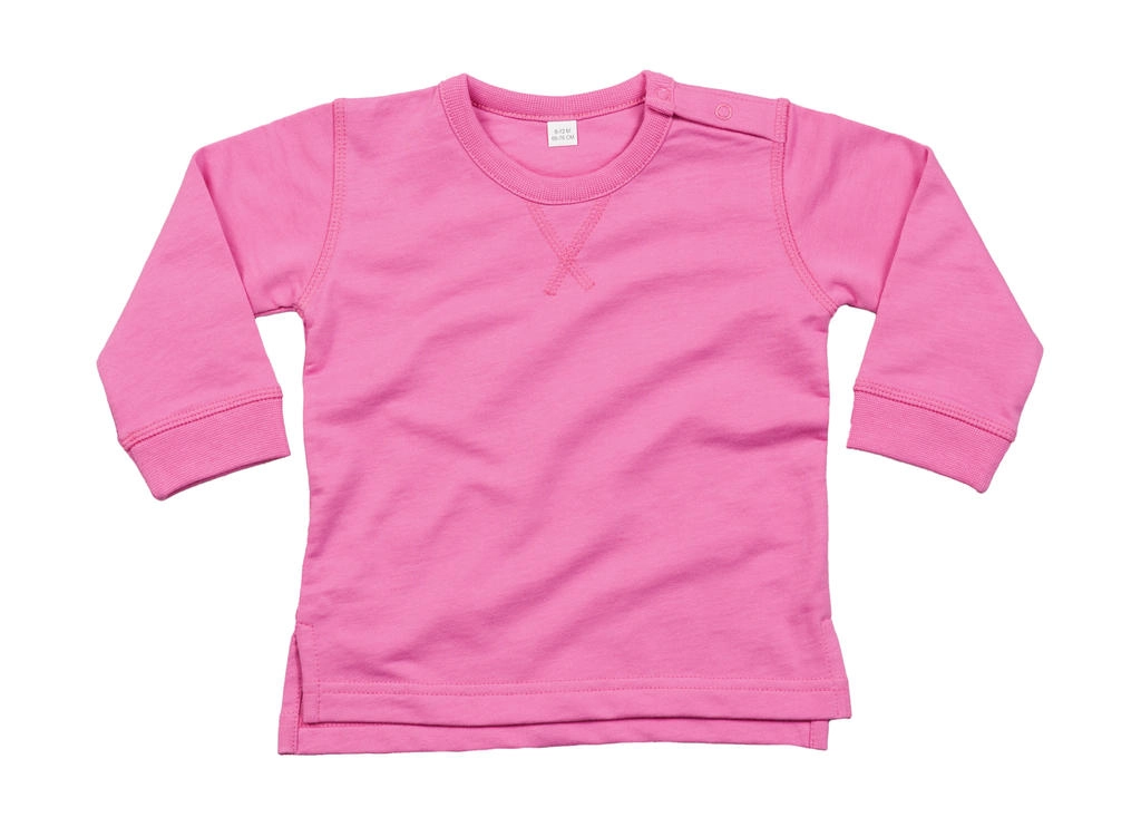 Baby Sweatshirt zum Besticken und Bedrucken in der Farbe Bubble Gum Pink mit Ihren Logo, Schriftzug oder Motiv.