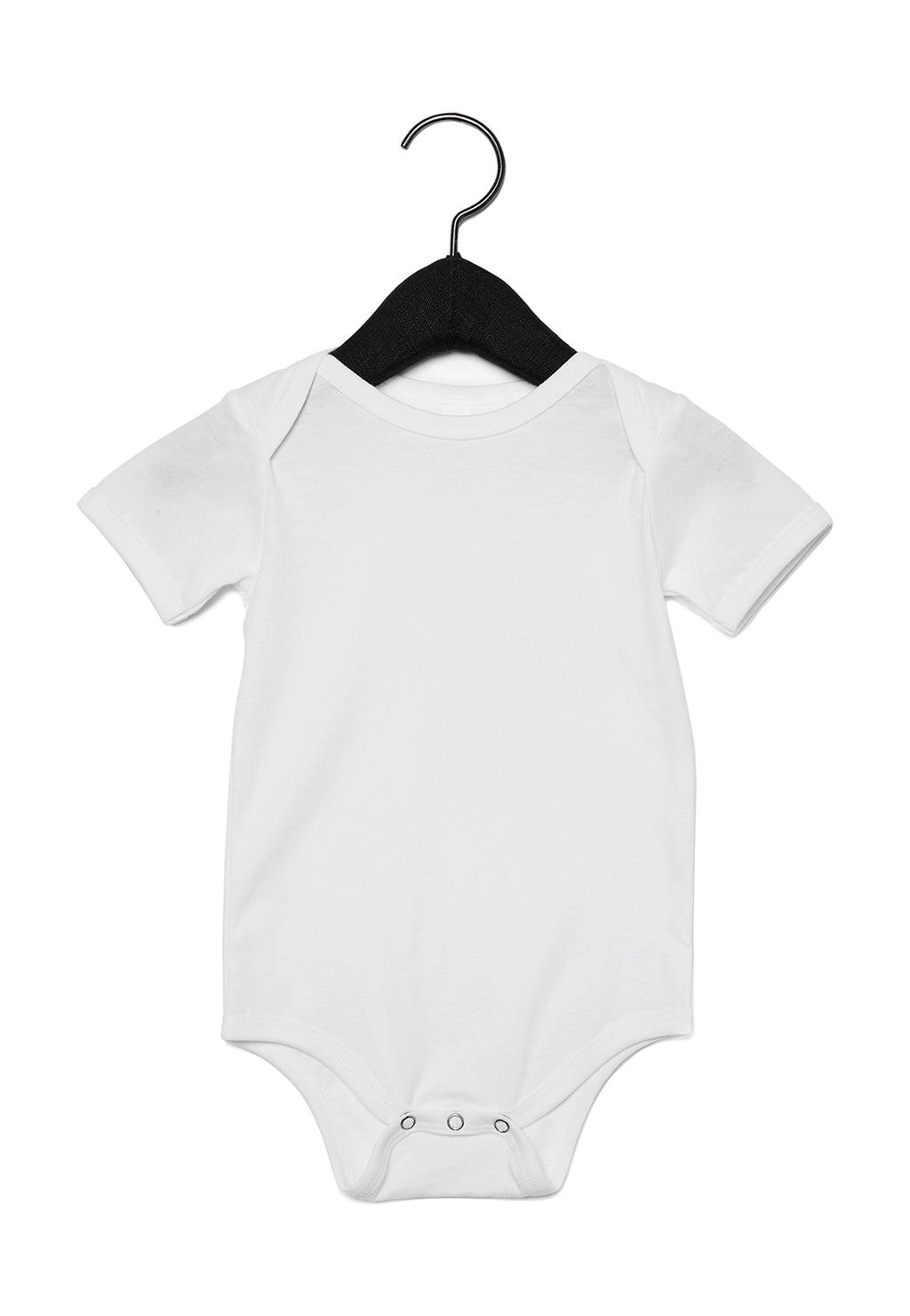 Baby Jersey Short Sleeve One Piece zum Besticken und Bedrucken in der Farbe White mit Ihren Logo, Schriftzug oder Motiv.