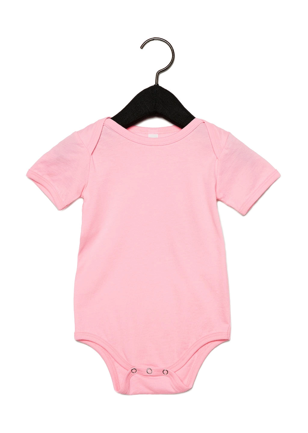 Baby Jersey Short Sleeve One Piece zum Besticken und Bedrucken in der Farbe Pink mit Ihren Logo, Schriftzug oder Motiv.