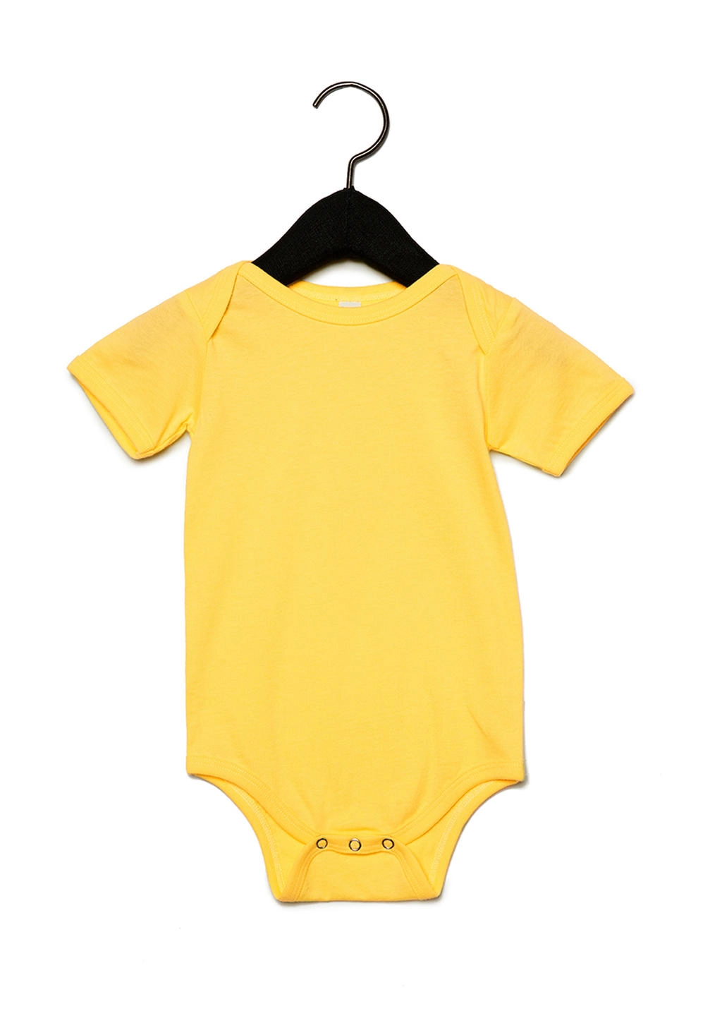 Baby Jersey Short Sleeve One Piece zum Besticken und Bedrucken in der Farbe Yellow mit Ihren Logo, Schriftzug oder Motiv.