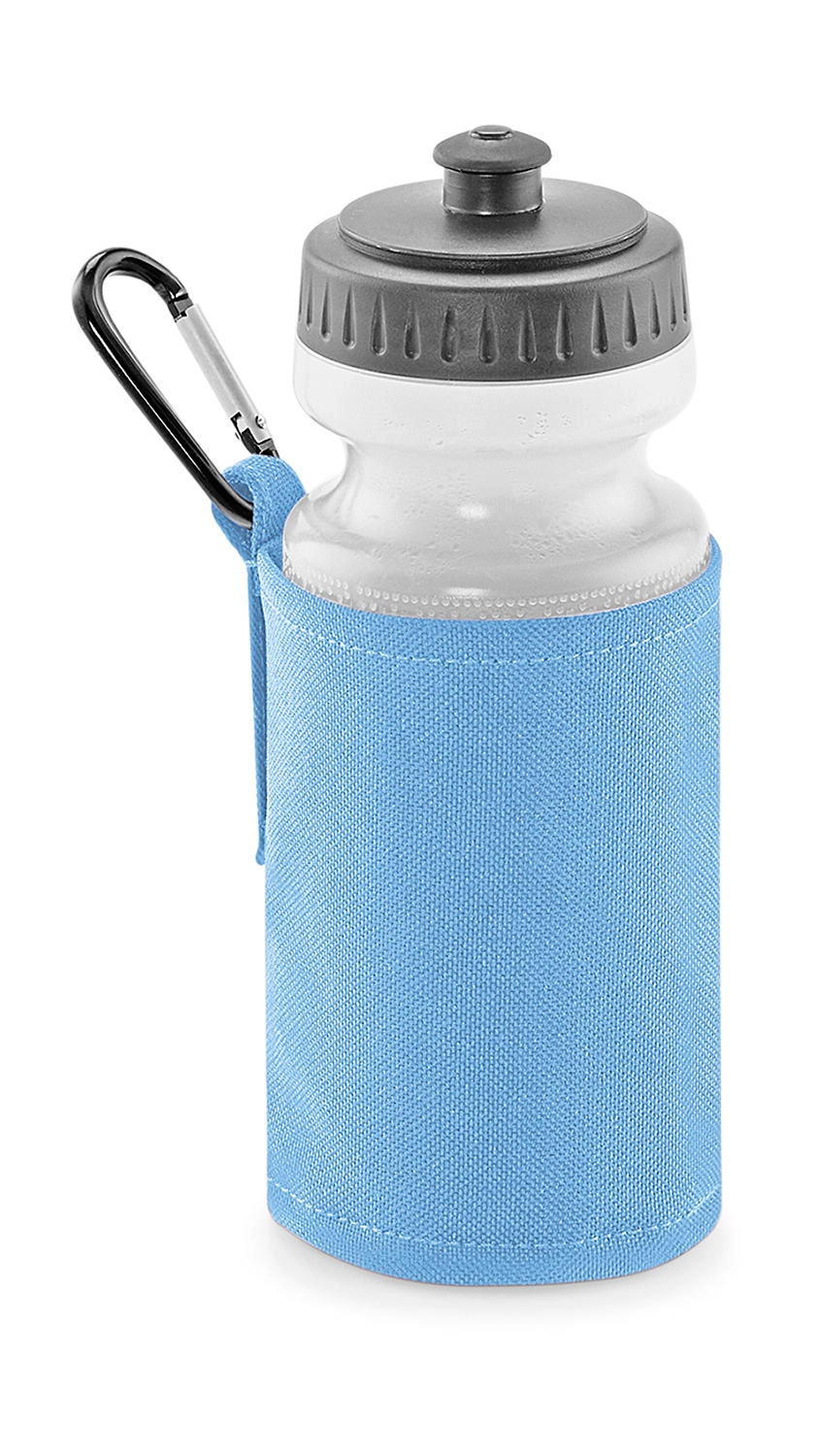 Water Bottle And Holder zum Besticken und Bedrucken in der Farbe Sky Blue mit Ihren Logo, Schriftzug oder Motiv.