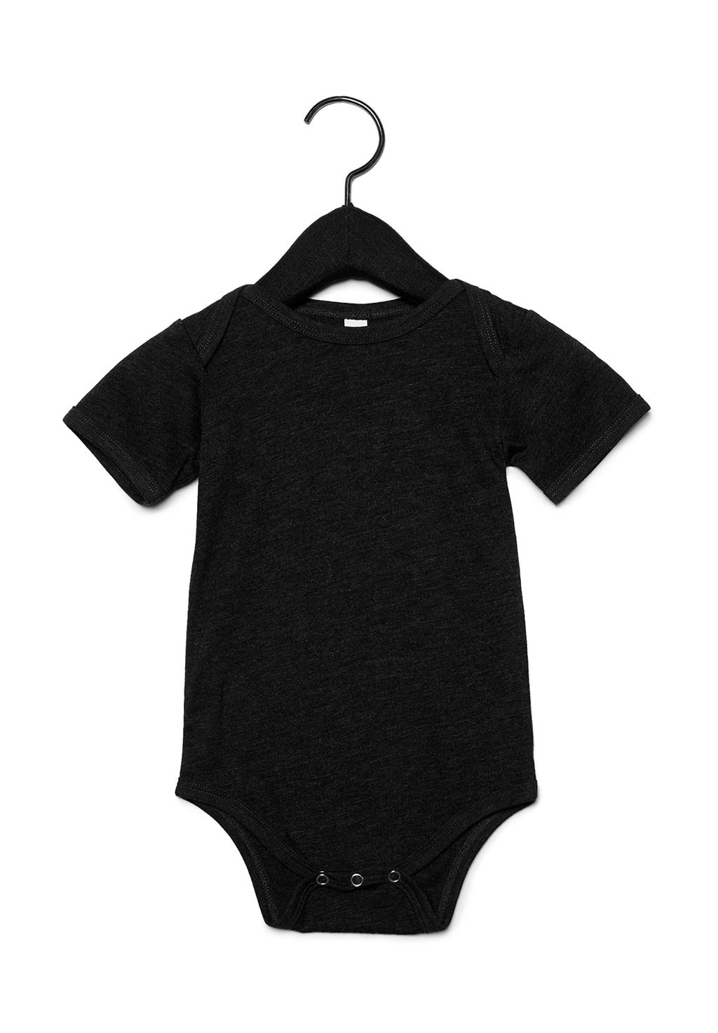 Baby Triblend Short Sleeve Onesie zum Besticken und Bedrucken in der Farbe Charcoal-Black Triblend mit Ihren Logo, Schriftzug oder Motiv.