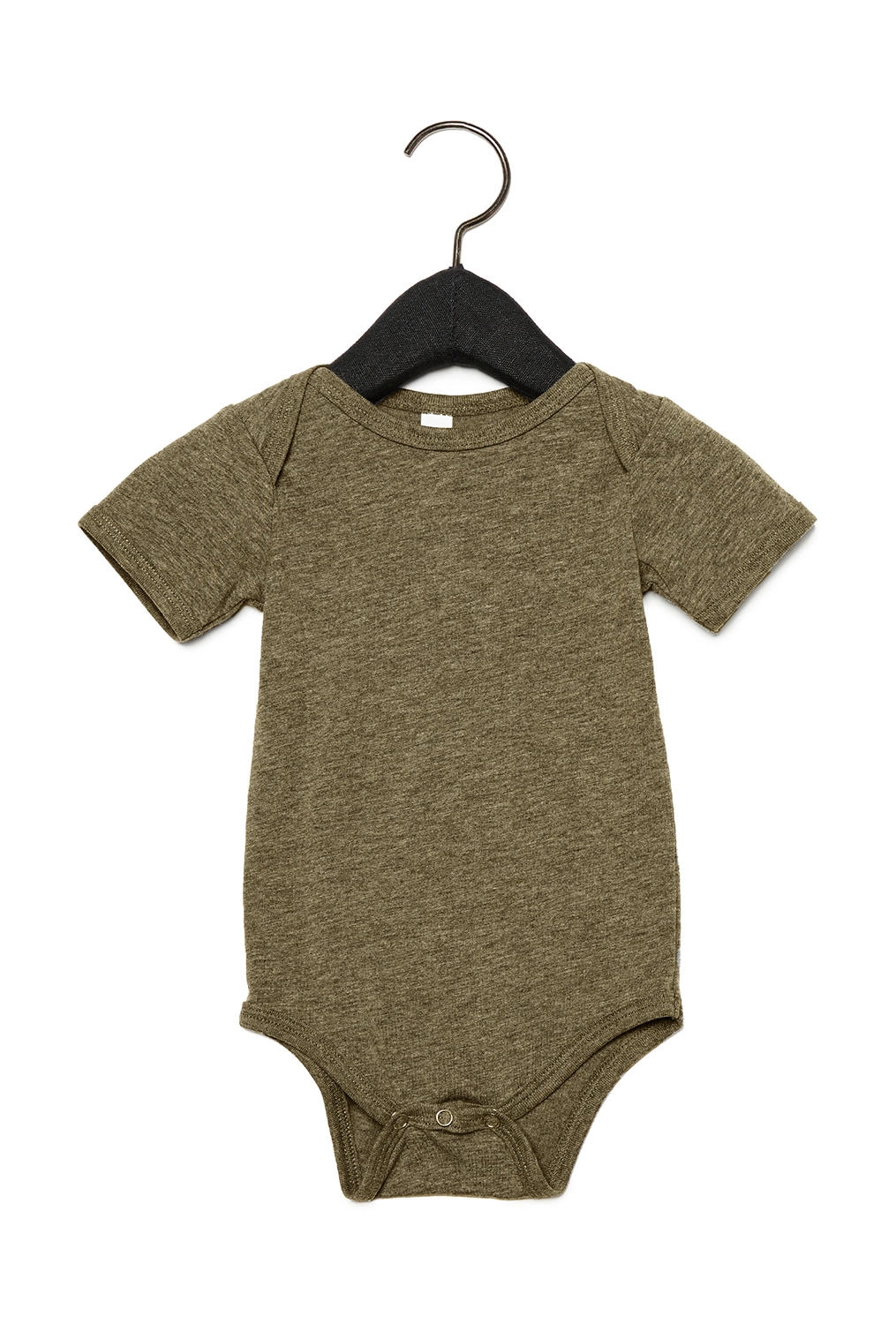 Baby Triblend Short Sleeve Onesie zum Besticken und Bedrucken in der Farbe Olive Triblend mit Ihren Logo, Schriftzug oder Motiv.