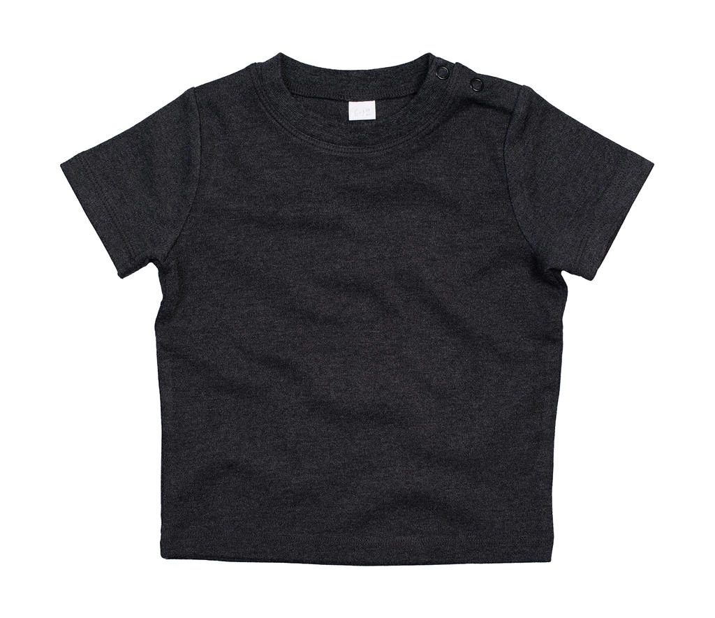 Baby T-Shirt zum Besticken und Bedrucken in der Farbe Charcoal Grey Melange Organic mit Ihren Logo, Schriftzug oder Motiv.