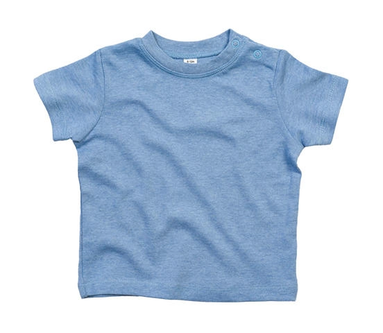 Baby T-Shirt zum Besticken und Bedrucken in der Farbe Heather Blue Organic mit Ihren Logo, Schriftzug oder Motiv.
