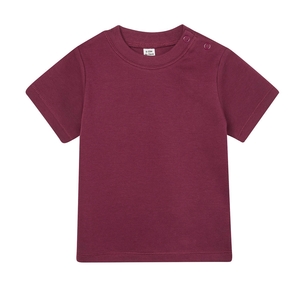 Baby T-Shirt zum Besticken und Bedrucken in der Farbe Burgundy mit Ihren Logo, Schriftzug oder Motiv.