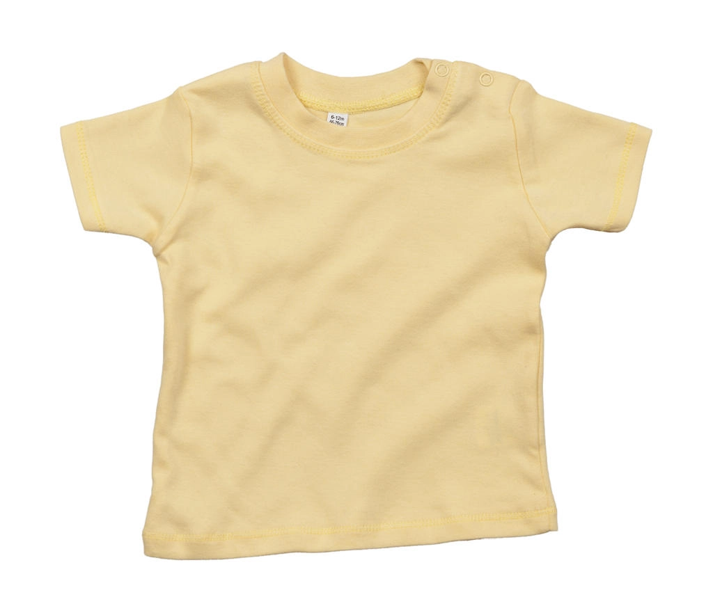 Baby T-Shirt zum Besticken und Bedrucken in der Farbe Soft Yellow mit Ihren Logo, Schriftzug oder Motiv.