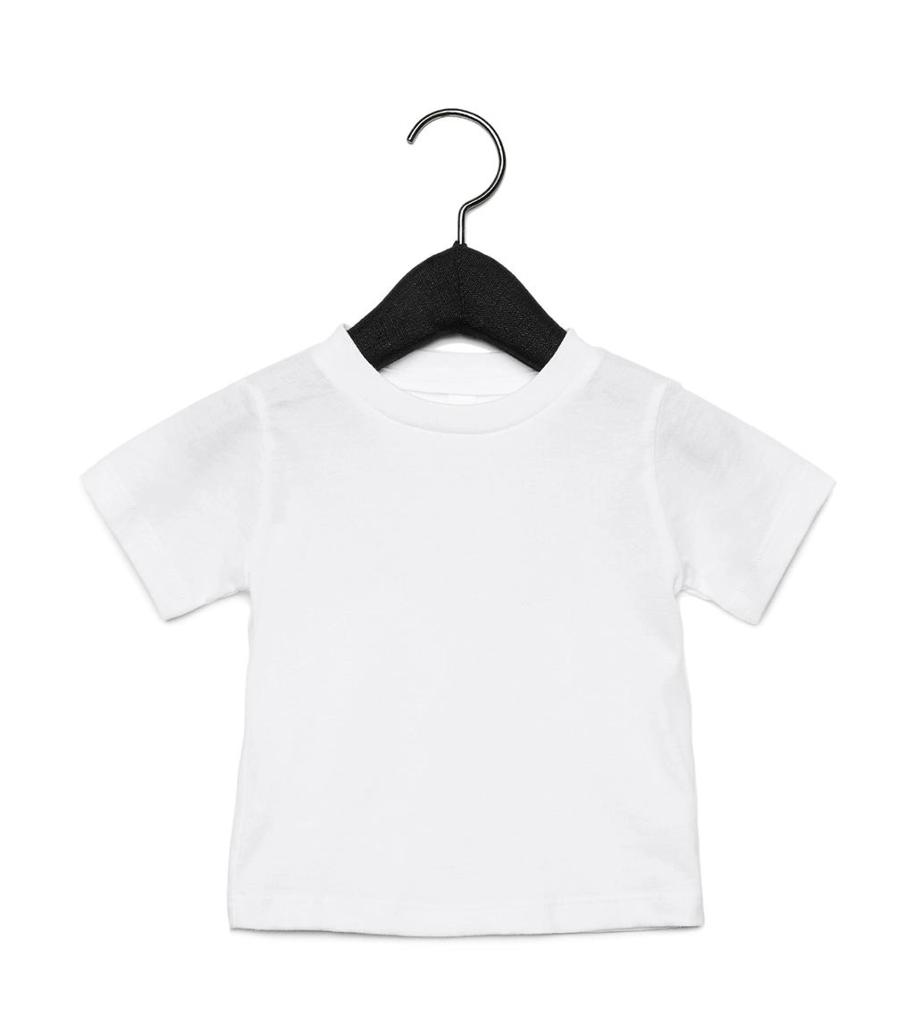 Baby Jersey Short Sleeve Tee zum Besticken und Bedrucken in der Farbe White mit Ihren Logo, Schriftzug oder Motiv.
