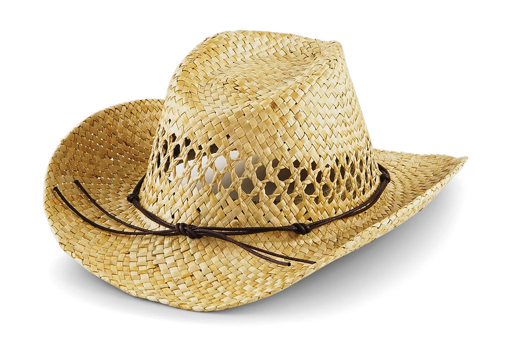 Straw Cowboy Hat zum Besticken und Bedrucken in der Farbe Natural mit Ihren Logo, Schriftzug oder Motiv.