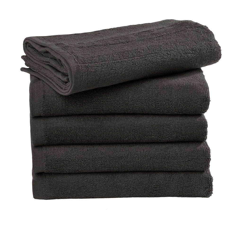 Ebro Guest Towel 30x50cm zum Besticken und Bedrucken in der Farbe Deep Black mit Ihren Logo, Schriftzug oder Motiv.