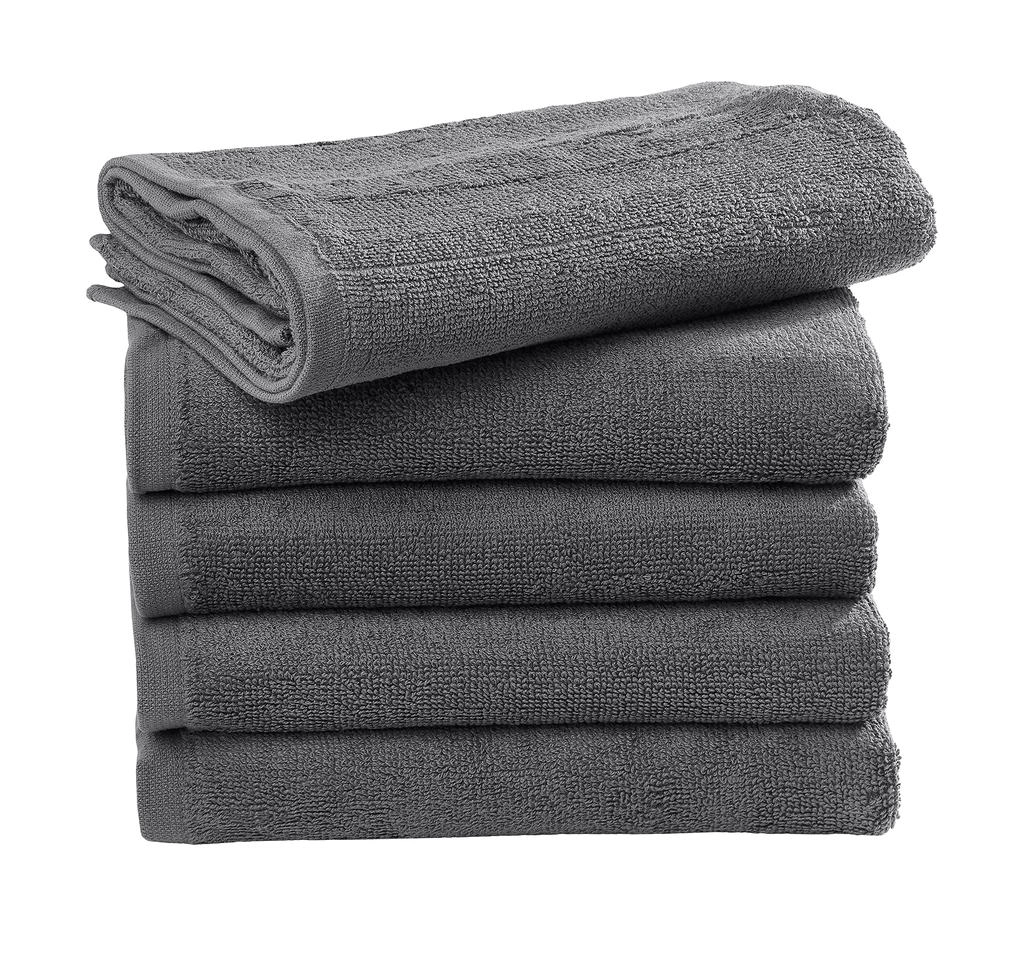 Ebro Guest Towel 30x50cm zum Besticken und Bedrucken in der Farbe Steel Grey mit Ihren Logo, Schriftzug oder Motiv.