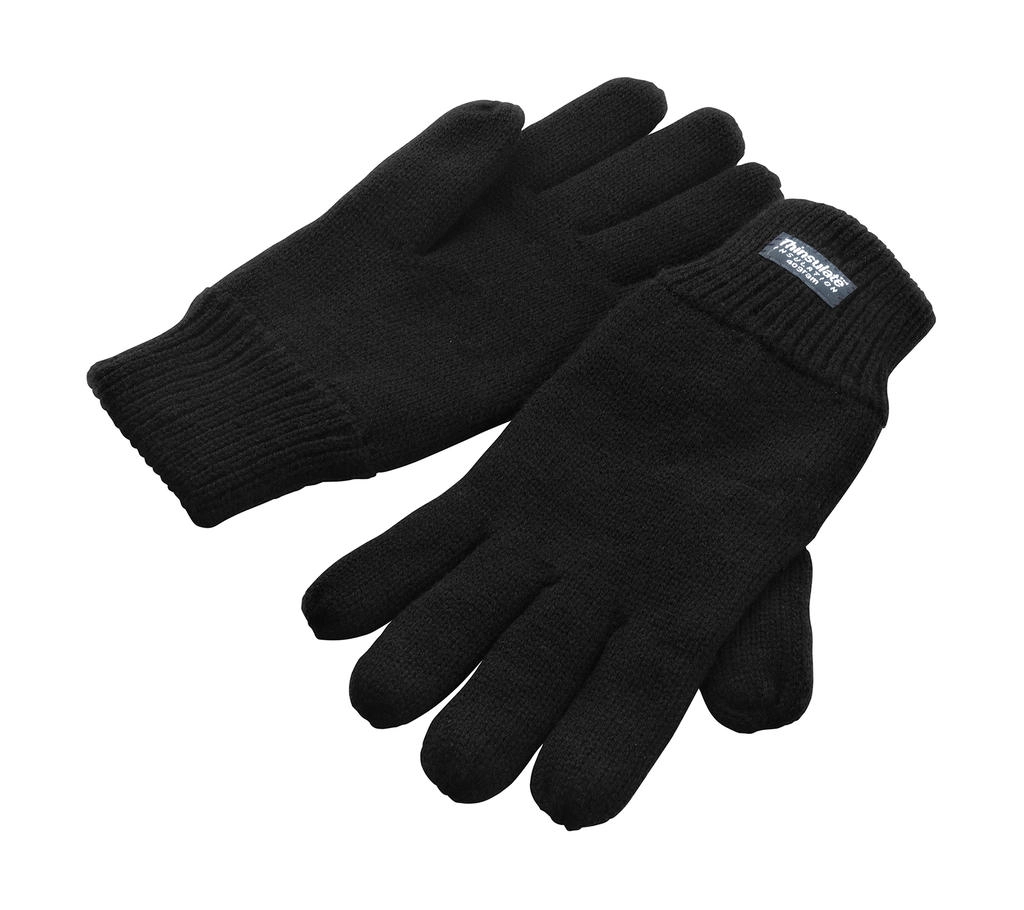 Fully Lined Thinsulate Gloves zum Besticken und Bedrucken in der Farbe Black mit Ihren Logo, Schriftzug oder Motiv.